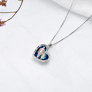 Pre-sale>>Father and Daughter Necklace Blue Heart Crystal Necklace